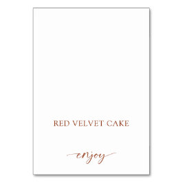 Numeração De Mesa Etiqueta de Comida entalada Buffet Terracotta Rust