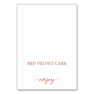 Numeração De Mesa Etiqueta de Comida entalada Buffet Terracotta Rust