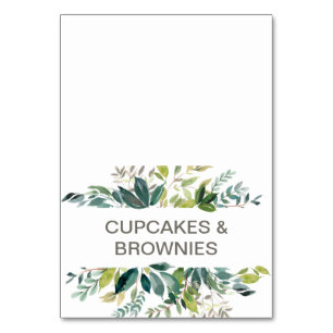 Numeração De Mesa Etiquetas de Comida do buffet de folhagem