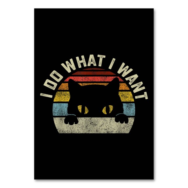 Numeração De Mesa Eu Faço O Que Eu Quero Gato (Frente)