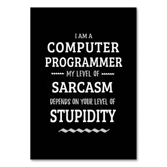 Numeração De Mesa Eu Sou Um Programador De Computador (Frente)