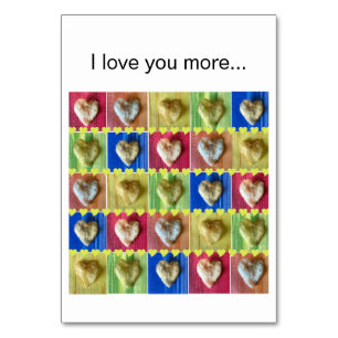 Numeração De Mesa Eu te amo mais que batatas fritas, cartas