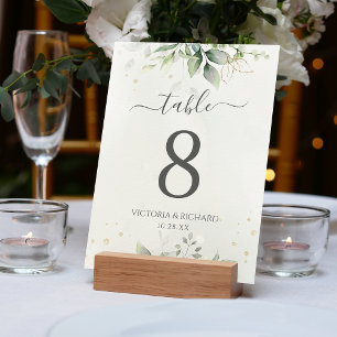 Numeração De Mesa Eucalipto Botânico Verde Água-marinha Elegante