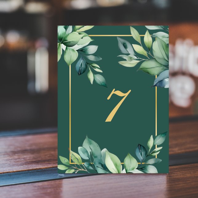 Numeração De Mesa Eucalipto moderno deixa código QR Casamento muçulm (Criador carregado)