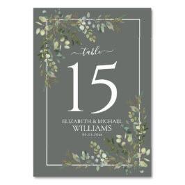 Numeração De Mesa Eucalyptus Botanical Sage Numb de Mesa de Casament