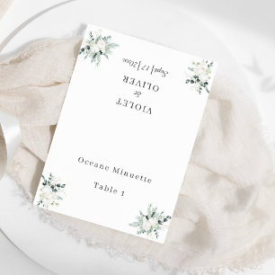Numeração De Mesa Eucalyptus Cotton Casamento Moderno Branco Dobrá