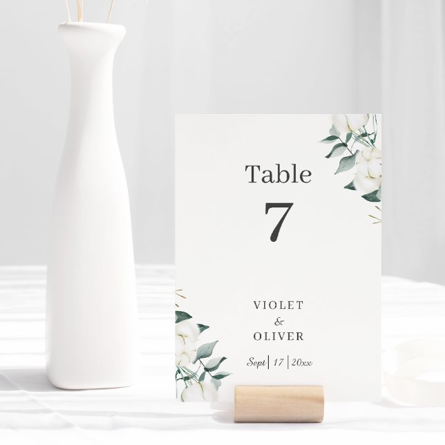 Numeração De Mesa Eucalyptus Cotton | White Modern v2 Número da Tabe (Criador carregado)