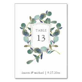 Numeração De Mesa Eucalyptus Crest | Casamento por Aquarela