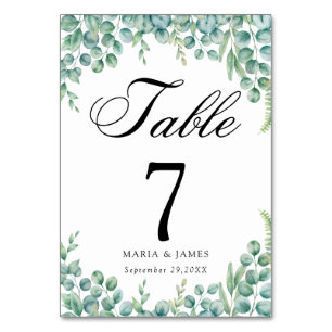 Numeração De Mesa Eucalyptus deixa o casamento