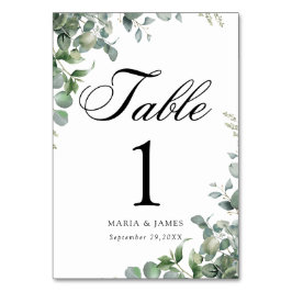 Numeração De Mesa Eucalyptus deixa o casamento