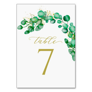 Numeração De Mesa Eucalyptus Greenery e Casamento de Script Elegante