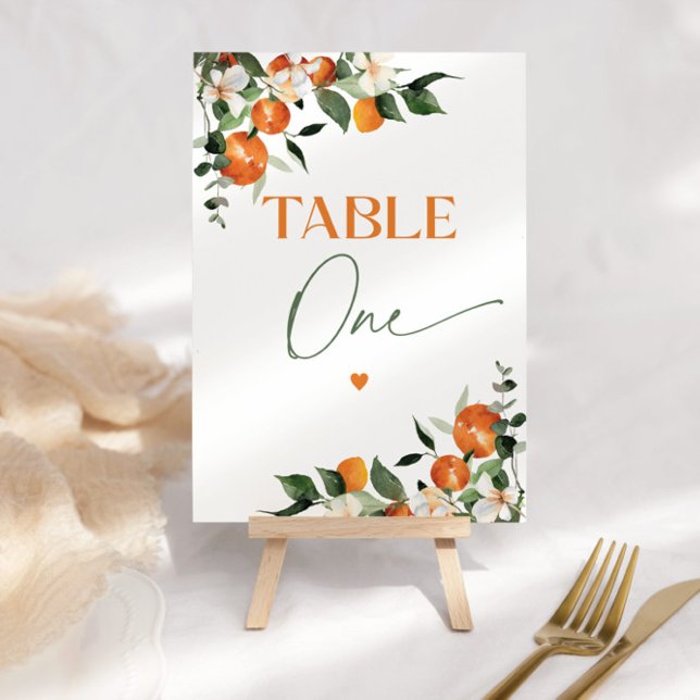 Numeração De Mesa Eucalyptus oranges citrinos quadro número um (Criador carregado)