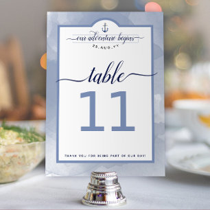 Numeração De Mesa #EventoCasamentoAquarelaAzulAçoMarinhaNáutica