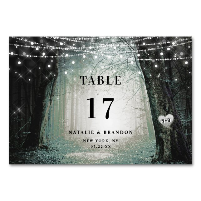 Numeração De Mesa Evermore | Floresta de Fada Encantada | Moss Weddi (Frente)