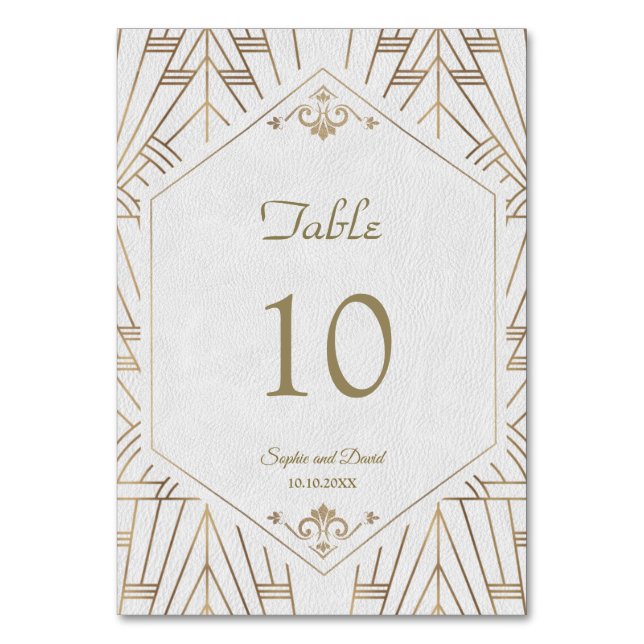 Numeração De Mesa Excelente Dourado Real Gatsby Wedding (Frente)