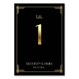 Numeração De Mesa Excelente Gatsby Art Deco Tabela Número 1 Preto Do