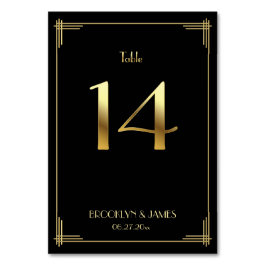 Numeração De Mesa Excelente Gatsby Art Deco Table Número 14 Dourado 