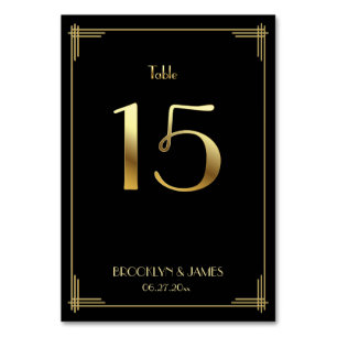 Numeração De Mesa Excelente Gatsby Art Deco Table Número 15 Dourado