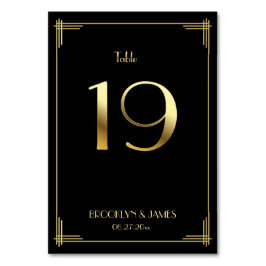 Numeração De Mesa Excelente Gatsby Art Deco Table Número 19 Dourado 