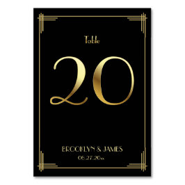 Numeração De Mesa Excelente Gatsby Art Deco Table Número 20 Dourado 