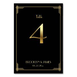 Numeração De Mesa Excelente Gatsby Art Deco Table Número 4 Dourado P