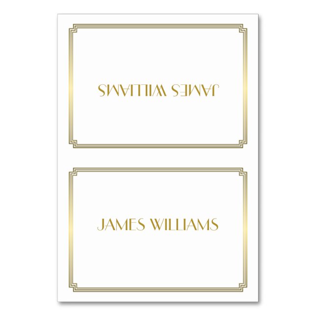 Numeração De Mesa Excelente Gatsby Art Deco White Place Cards (Frente)