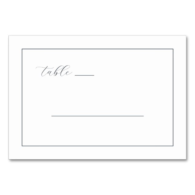 Numeração De Mesa Exquisite Navy Calligraphy Table (Frente)