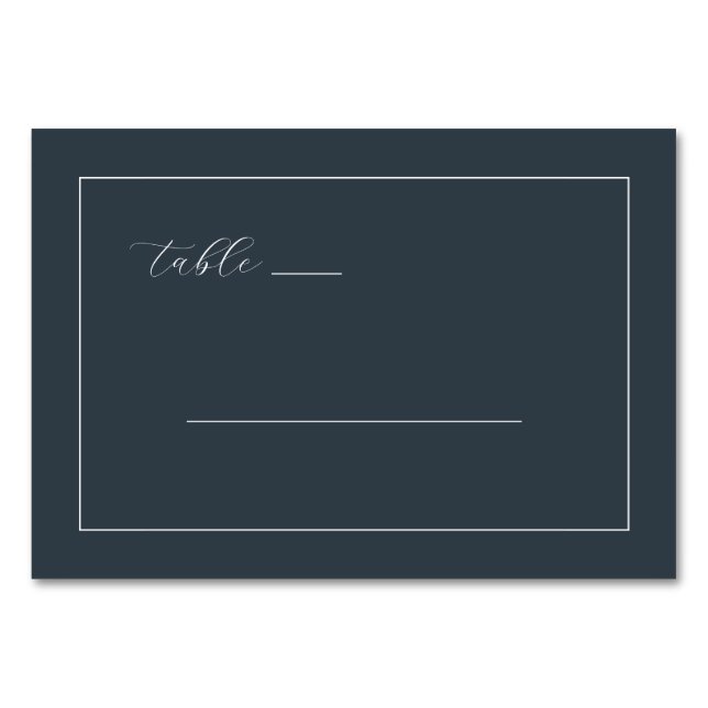 Numeração De Mesa Exquisite Navy Calligraphy Table (Frente)