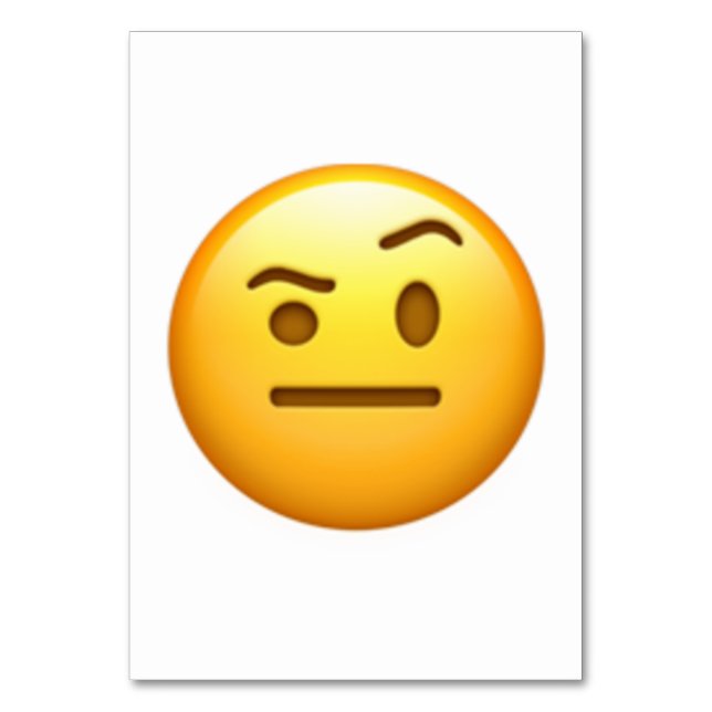 Numeração De Mesa Face Com Uma sobrancelha Levantada - Emoji (Frente)