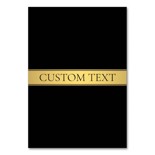 Numeração De Mesa Faixa Dourada Clássica e Fundo Preto ou FAZER FACE (Frente)