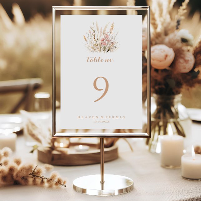 Numeração De Mesa Fall Meadow Wild Floral Wedding (Criador carregado)