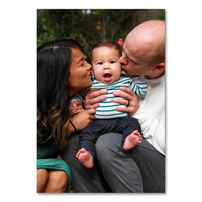 Numeração De Mesa Família Personalizada De Dois Lados Duplos De Foto (Frente)