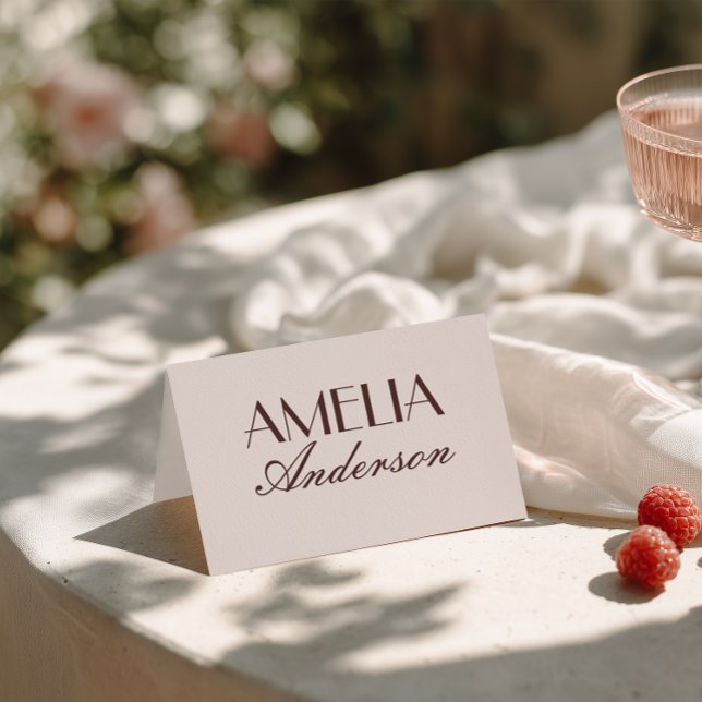 Numeração De Mesa Fancy Chocolate Brown Classy Wedding Place Cards (Criador carregado)