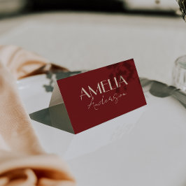 Numeração De Mesa Fancy Deep Red Cream Old Money Wedding Place Cards
