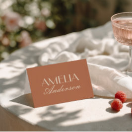 Numeração De Mesa Fancy Terracotta Old Money Wedding Place Cards