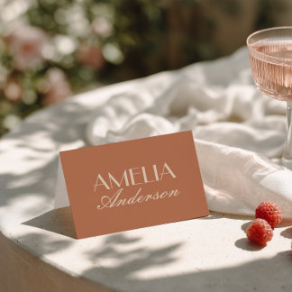 Numeração De Mesa Fancy Terracotta Old Money Wedding Place Cards