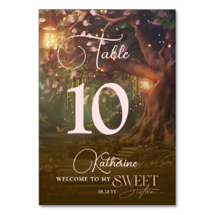 Numeração De Mesa Fantasy Woodland Encantado Forest Glow Sweet 16