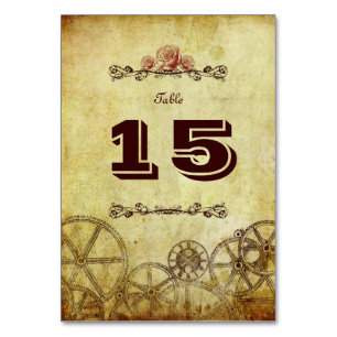 Numeração De Mesa Faux Antique Dourado Casamento Vitoriano Steampunk
