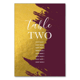 Numeração De Mesa Faux Dourado Burgundy, Monograma Casado Nomes de C