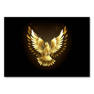 Numeração De Mesa Faux Gold Foil Peace Dove em Preto