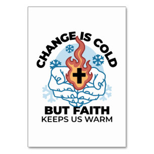 Numeração De Mesa Fé nos mantém aquecidos - Uplifando a Trabalho de 