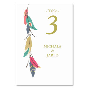 Numeração De Mesa Feather Wedding