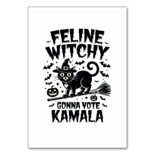 Numeração De Mesa Feline Witchy Gonna Vote Kamala Halloween