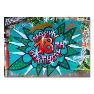 Numeração De Mesa Feliz 18.º Grafite de aniversário