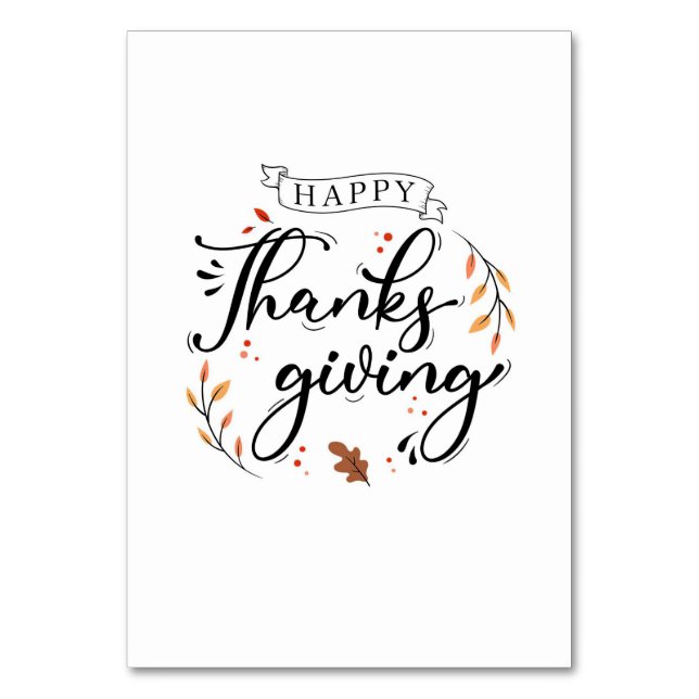 Numeração De Mesa Feliz Ação de Graças (Frente)