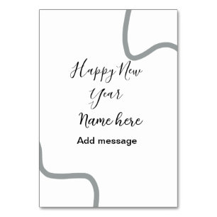 Numeração De Mesa Feliz ano novo mensagem nome cinza simples feriado