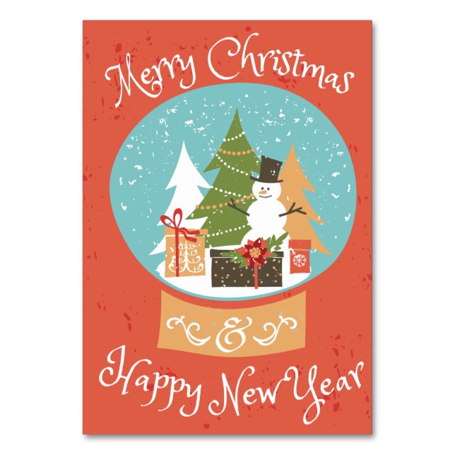 Numeração De Mesa Feliz Feliz ano novo de Natal (Frente)