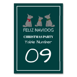 Numeração De Mesa Feliz Navidog, Estilo Espanhol Mesa de Natal Nº.