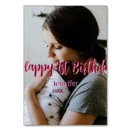 Numeração De Mesa Feliz primeiro aniversario, bebê mãe vermelha, lar