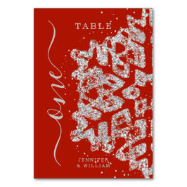 Numeração De Mesa Feriado de inverno moderno de Natal Vermelho prate